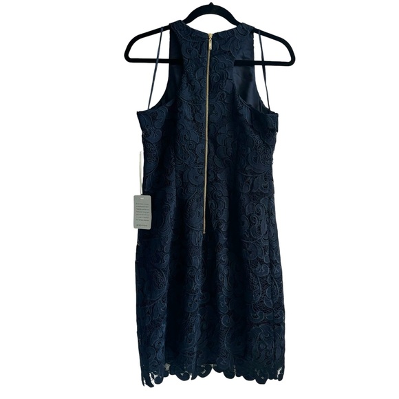Eliza J Lace Sheath Sleeveless Mini Dress Navy Blue Size 6 - Picture 4 of 17